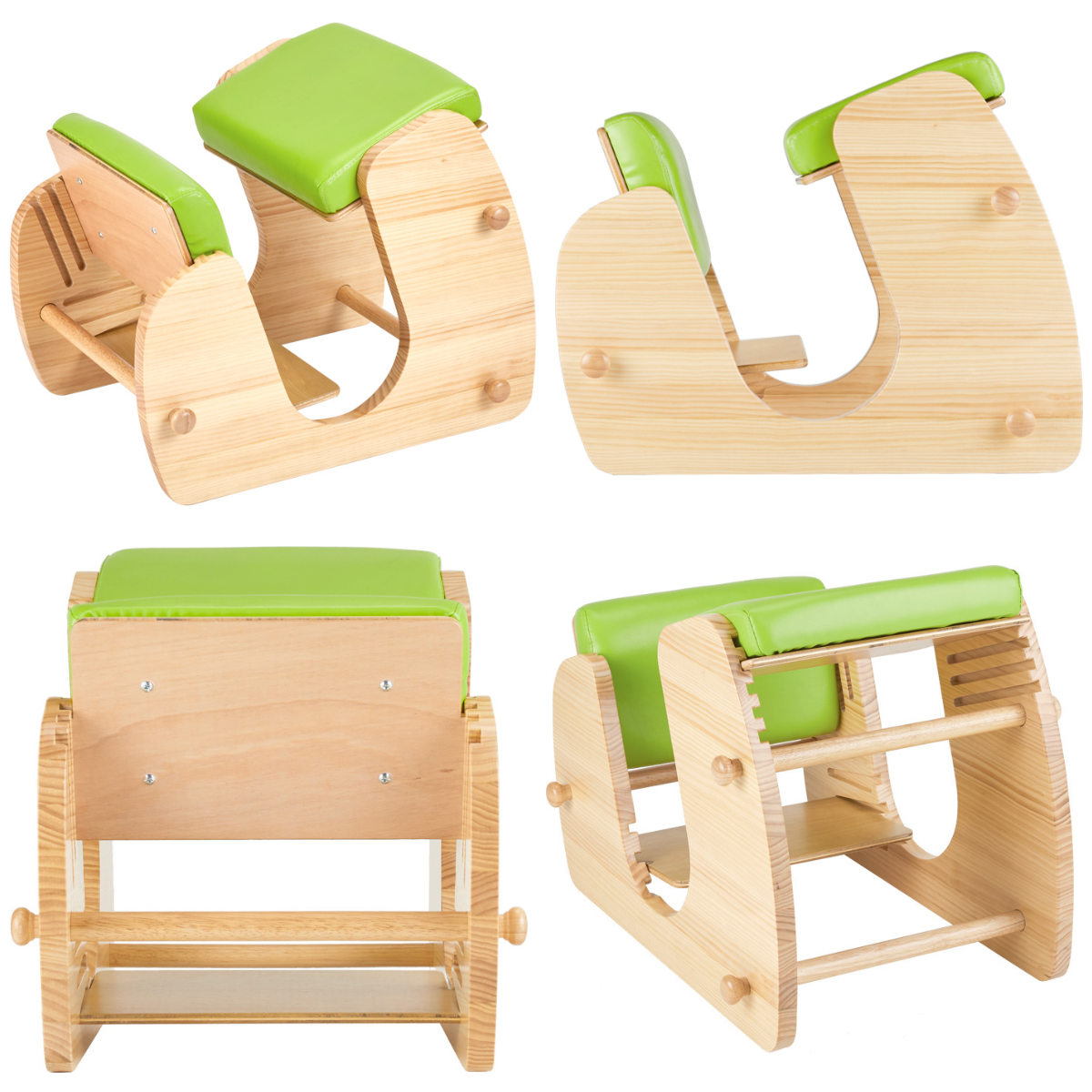 学習チェア 椅子 KEEPY プロポーションチェア ナチュラルフレーム ( 学習椅子 チェア 勉強 サポート 姿勢 高さ調節 天然木 木製 ナチュラル 子ども 大人 リビング学習 キッズ テレワーク 在宅 正しい姿勢 集中力アップ 足置き ) 【ブルー】 ブルー