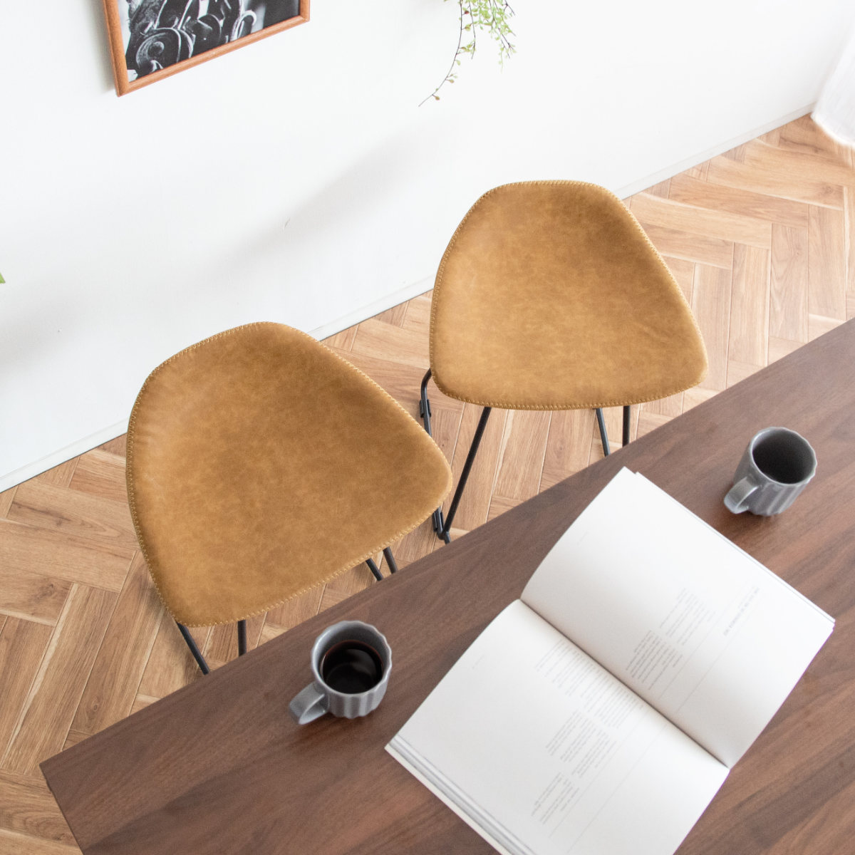 スツール 座面高45cm Filant ( チェア 背もたれなし スチール PUレザー チェアー イス 椅子 いす ダイニングチェア 腰掛け 玄関 デスクチェア 来客用 キッチン おしゃれ リビング デスク 食卓 サブチェア ) 【キャメル】 キャメル