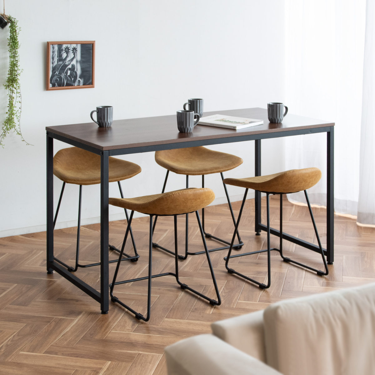 スツール 座面高45cm Filant ( チェア 背もたれなし スチール PUレザー チェアー イス 椅子 いす ダイニングチェア 腰掛け 玄関 デスクチェア 来客用 キッチン おしゃれ リビング デスク 食卓 サブチェア ) 【キャメル】 キャメル