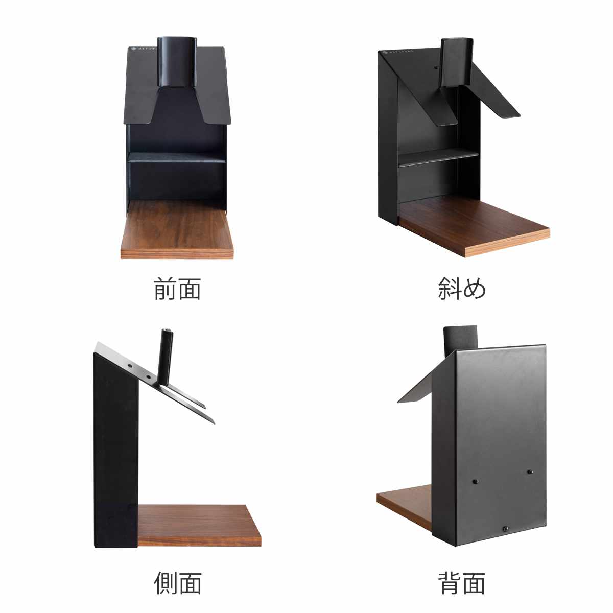 ヘルメットスタンド 幅20cm 棚付 ディスプレイラック GALEA ( ディスプレイ ラック バイク ヘルメット 棚 収納 卓上 スタンド ブラック ホワイト ) 【ブラック】 ブラック