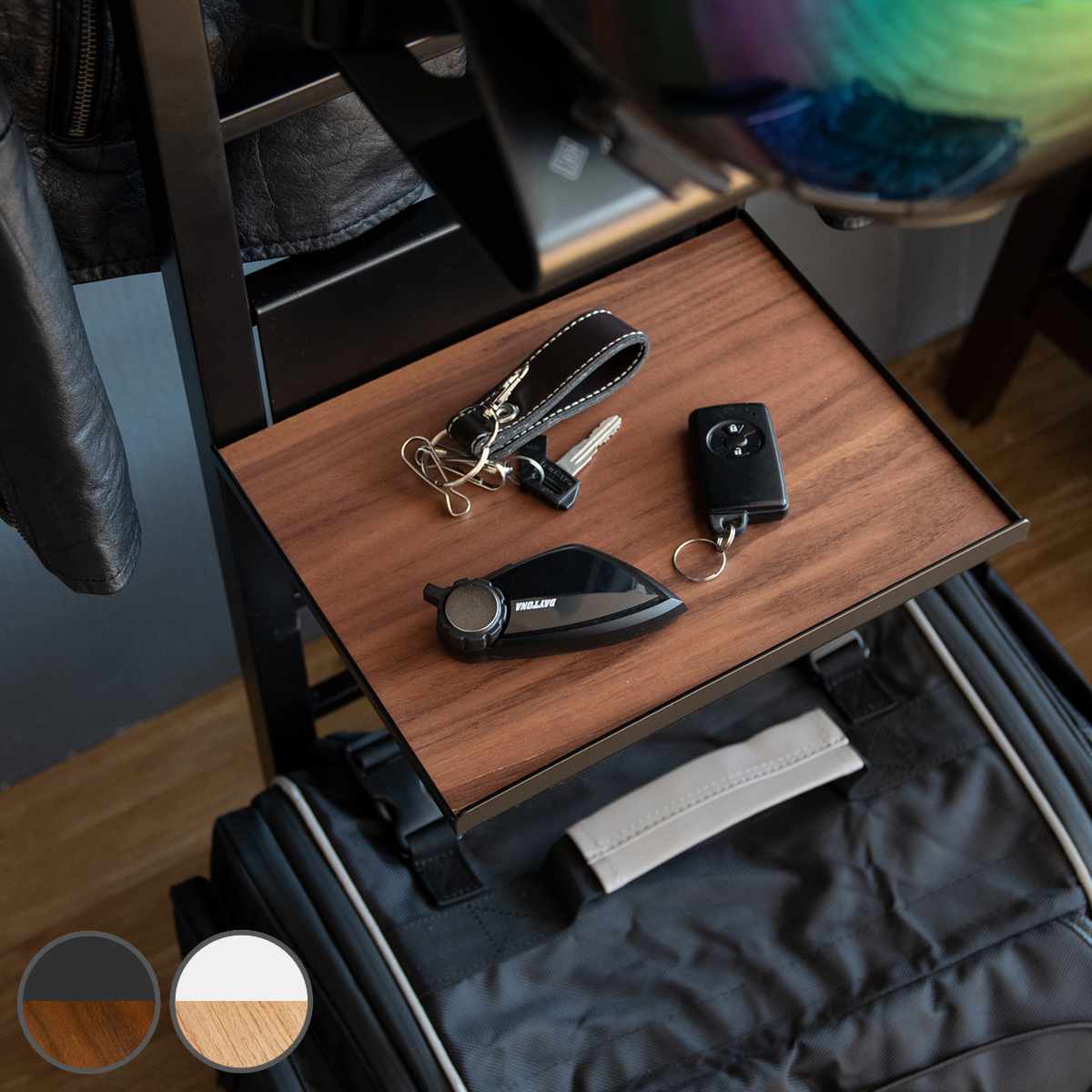 専用 追加ディスプレイ棚 木棚仕様 GALEA ( 追加 棚 ヘルメットスタンド 天然木 パーツ 棚板 追加棚板 ブラック ホワイト ) 【ホワイト×ナチュラル】