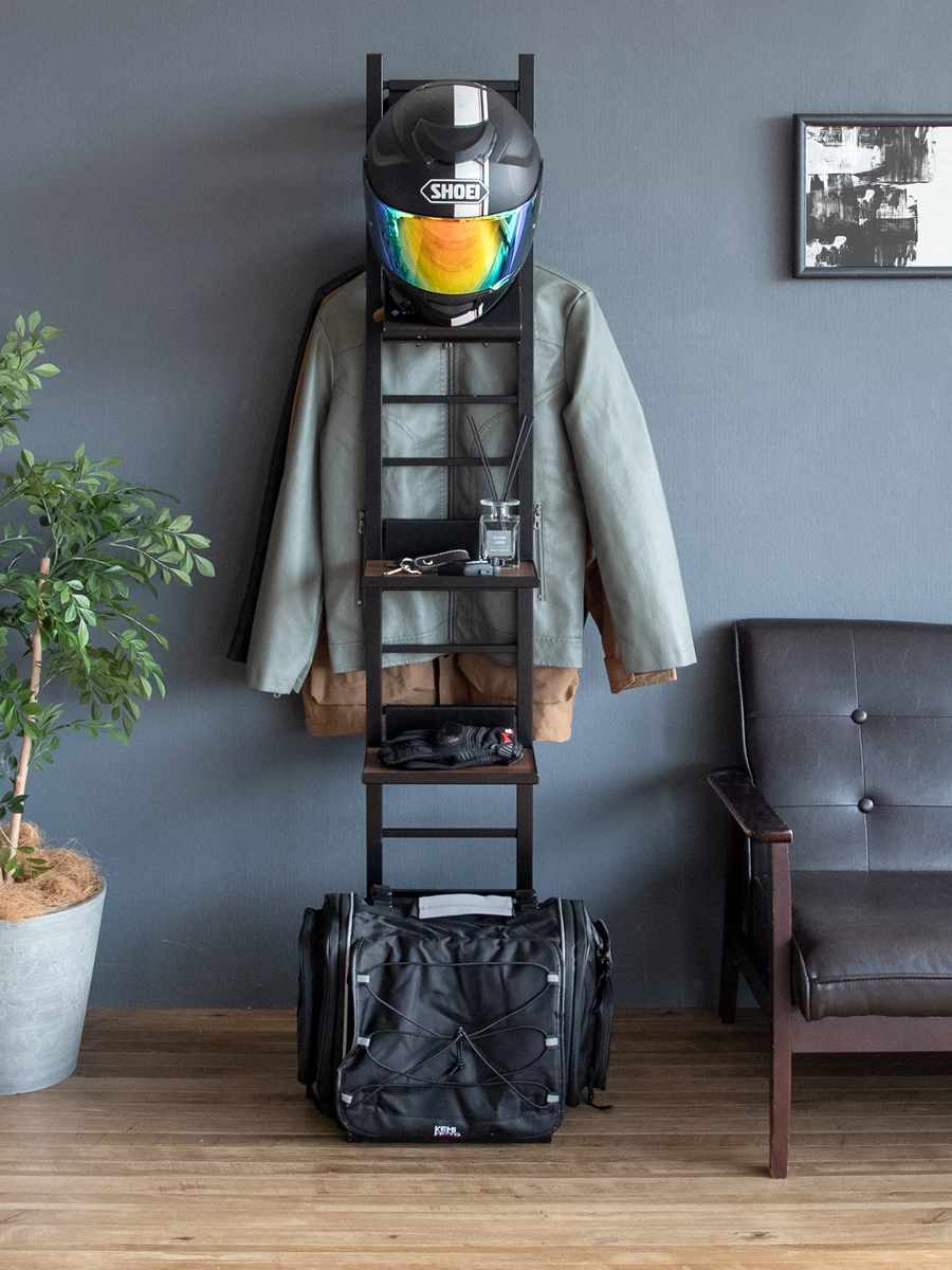 専用 追加ディスプレイ棚 木棚仕様 GALEA ( 追加 棚 ヘルメットスタンド 天然木 パーツ 棚板 追加棚板 ブラック ホワイト ) 【ブラック×ブラウン】 ブラック×ブラウン