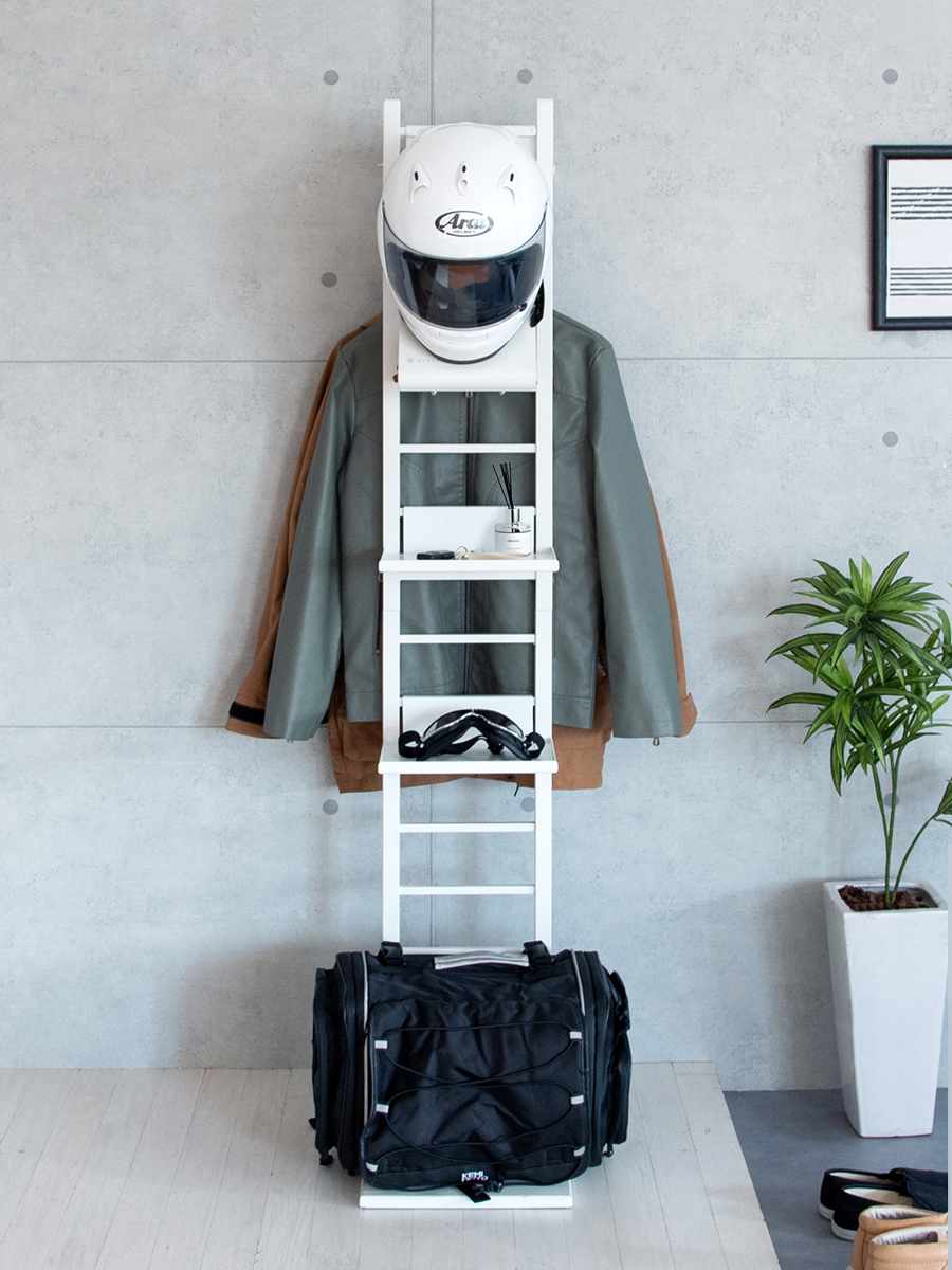 専用 追加ディスプレイ棚 スチール棚 ハンガーバー付 GALEA ( 追加 棚 ヘルメットスタンド 天然木 パーツ 棚板 追加棚板 ブラック ホワイト ) 【ブラック】 ブラック