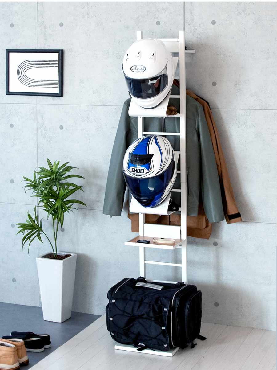 専用 追加ディスプレイ棚 スチール棚 ハンガーバー付 GALEA ( 追加 棚 ヘルメットスタンド 天然木 パーツ 棚板 追加棚板 ブラック ホワイト ) 【ブラック】 ブラック