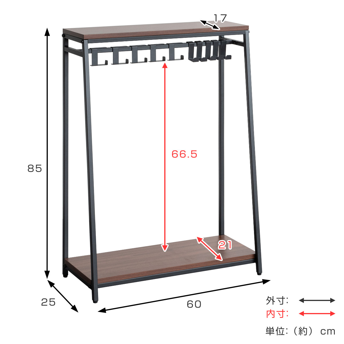 かばん収納 バッグラック Mersa ハンガーラック ( カバン収納 カバン収納ラック ラック 収納 カバン掛け 収納ラック バッグ カバン かばん 吊るす 吊り下げ 鞄 スリム コンパクト 省スペース 2段棚 マルチラック ) 【ホワイト】 ホワイト