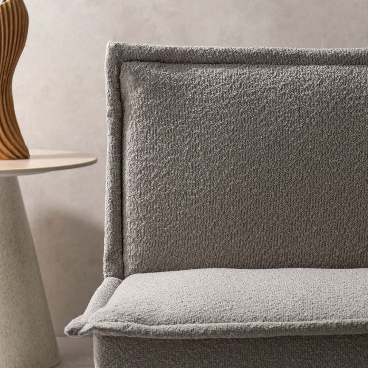 ソファベッド 幅165cm 3人掛け 3段階リクライニング Capella ( ソファ ベッド リクライニング 3段階 ソファー Sバネ ウレタン ブークレ生地 アームレス 肘なし 天然木脚 座面 奥行 広い 来客用 ファブリック お掃除ロボット対応 ) 【グレージュ】 グレージュ