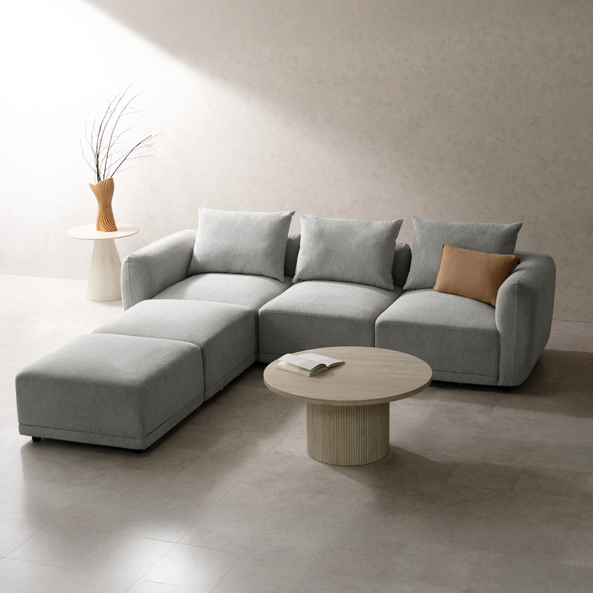 ソファ 組み合わせ アームレスソファ ユニットソファ Palu ( ソファー 1人掛け 座面 広い ゆったり 座れる あぐら ファブリック 背もたれ 肘なし 完成品 ウレタン 脚付き 連結金具 レイアウト 自由 リビングソファ )