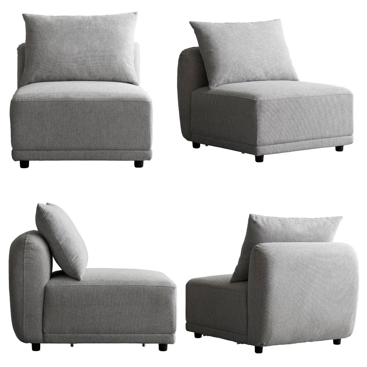 ソファ 組み合わせ アームレスソファ ユニットソファ Palu ( ソファー 1人掛け 座面 広い ゆったり 座れる あぐら ファブリック 背もたれ 肘なし 完成品 ウレタン 脚付き 連結金具 レイアウト 自由 リビングソファ )