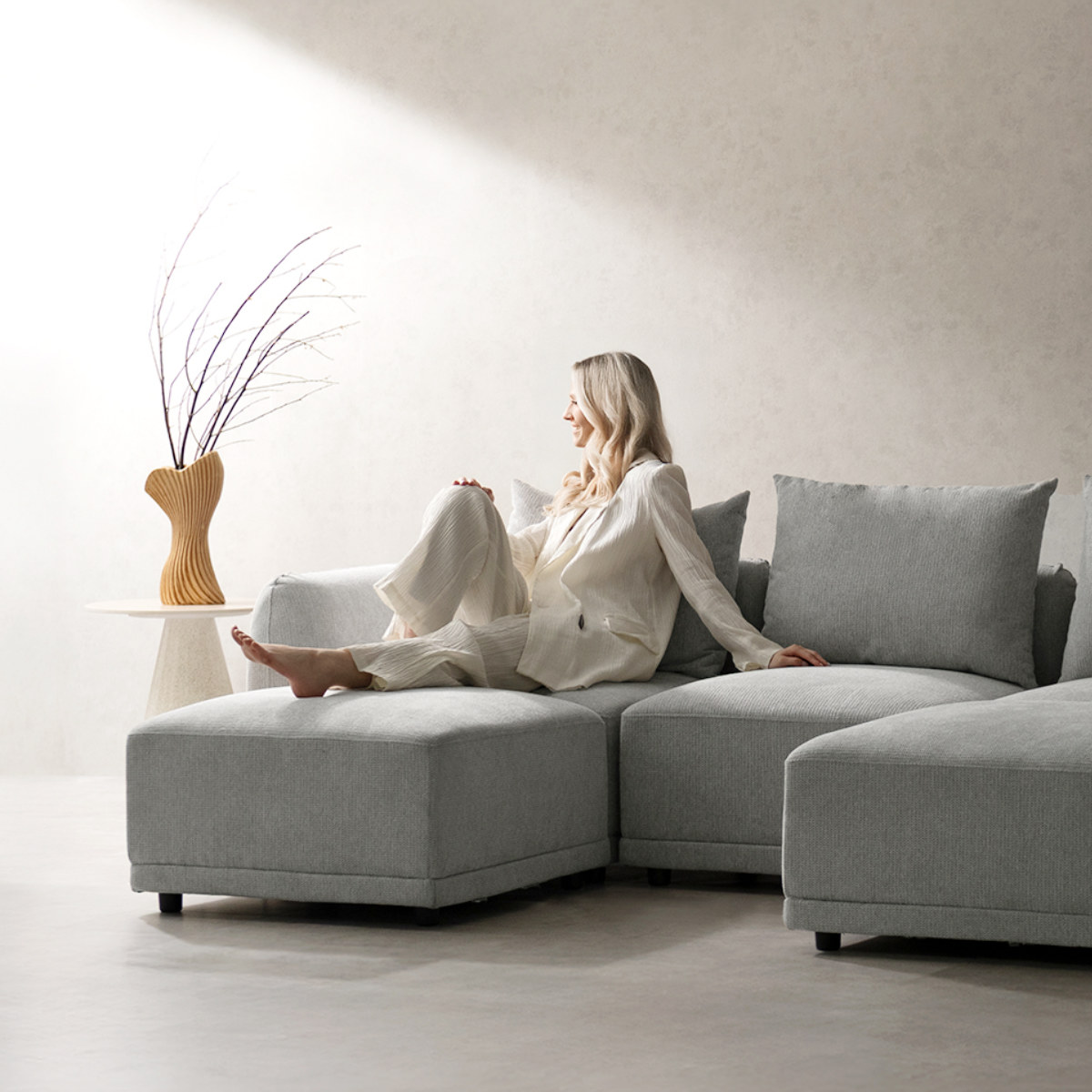 ソファ 組み合わせ コーナーソファ ユニットソファ Palu ( ソファー 1人掛け 座面 広い ゆったり 座れる あぐら ファブリック 背もたれ 肘掛け 完成品 ウレタン 脚付き 連結金具 レイアウト 自由 リビングソファ アームソファ )