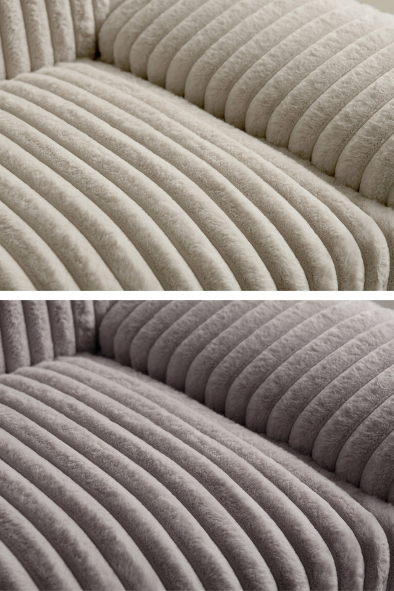 ソファ 幅198cm 3人掛け Meissa Signature Studio ( 開梱設置 リビングソファ sofa ブークレ コーデュロイ ウレタン ポケットコイル 座面 広い 完成品 クッション付き 木脚 天然木 ダイニングソファ ソファー ファブリック ) 【ブークレグレー】 ブークレグレー