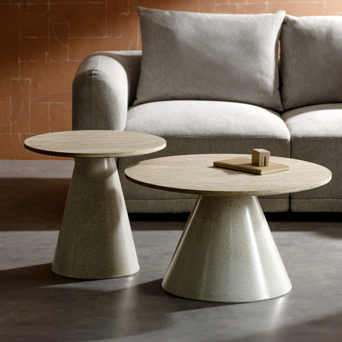 リビングテーブル 直径50cm 直径70cm 円形 Lumo センターテーブル Signature Studio ( テーブル 円すい型 ネストセンターテーブル ネストテーブル 2個セット 丸テーブル ローテーブル コーヒーテーブル サイドテーブル )