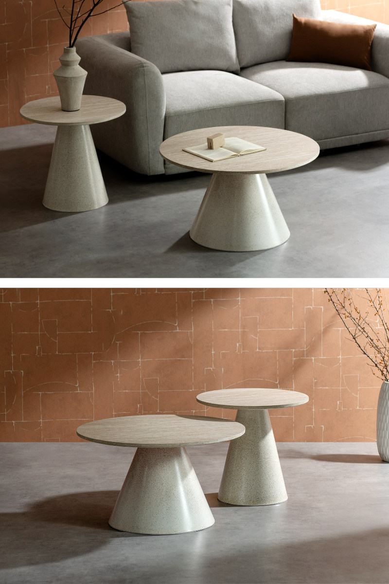 リビングテーブル 直径50cm 直径70cm 円形 Lumo センターテーブル Signature Studio ( テーブル 円すい型 ネストセンターテーブル ネストテーブル 2個セット 丸テーブル ローテーブル コーヒーテーブル サイドテーブル )