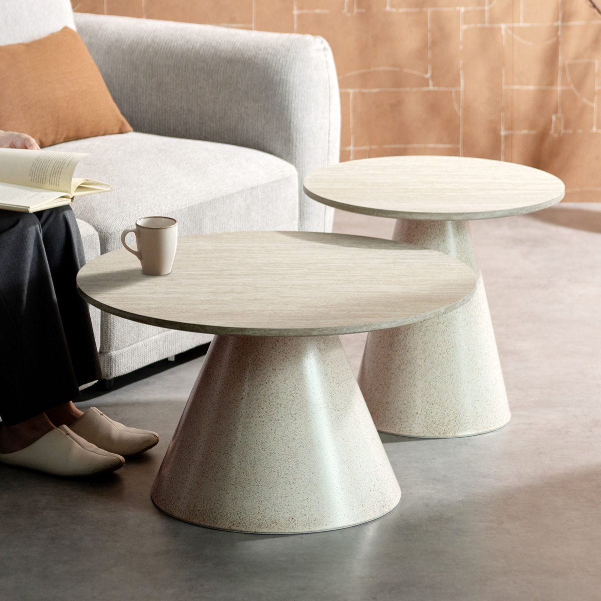 リビングテーブル 直径50cm 直径70cm 円形 Lumo センターテーブル Signature Studio ( テーブル 円すい型 ネストセンターテーブル ネストテーブル 2個セット 丸テーブル ローテーブル コーヒーテーブル サイドテーブル )