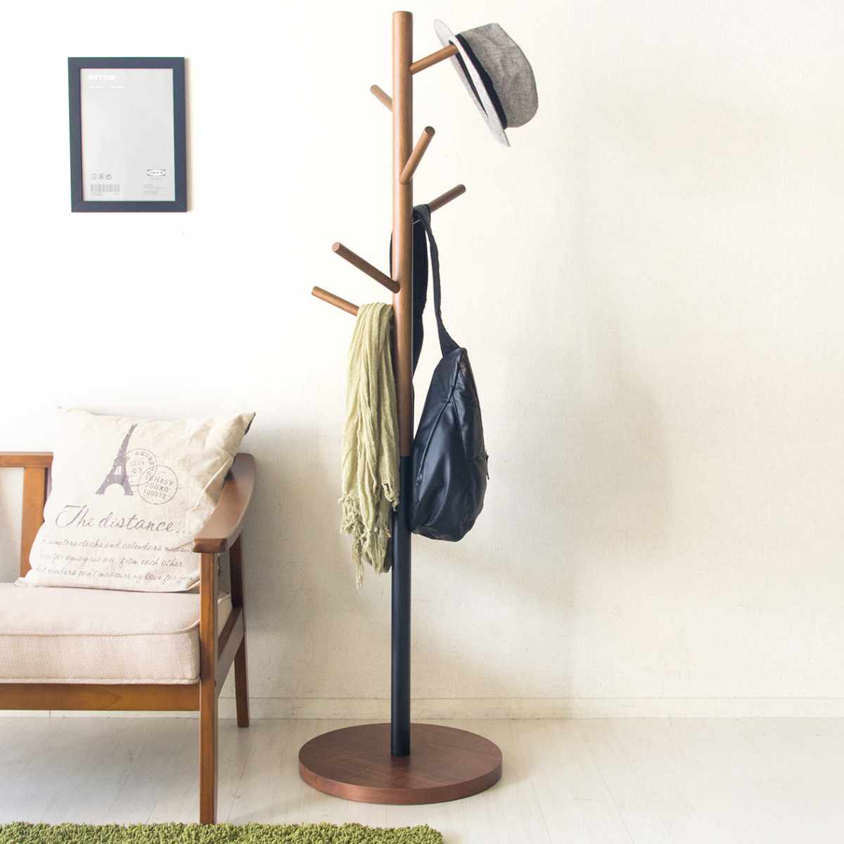 コートハンガー ポールハンガー FORESTA フォレスタ 幅40cm 高さ150cm （ ポールスタンド スチール 衣類収納 収納 玄関 ハンガーポール 洋服掛け 省スペース 来客用 カバン 帽子 おしゃれ シンプル ）