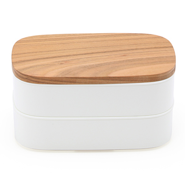 dショッピング |お弁当箱 2段 木蓋の2段お弁当箱 520ml ランチボックス