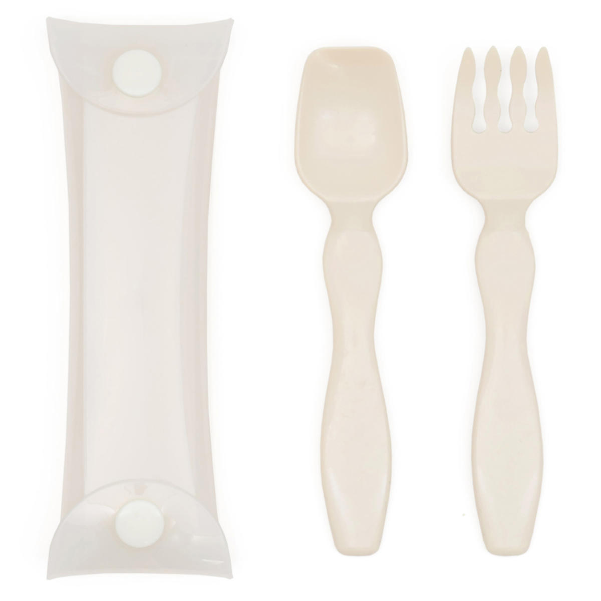 カトラリーセット GEL-COOL コンパクト スプーンフォークセット ( スプーン フォーク セット プラスチック製 袋付き お弁当用 携帯用カトラリー 日本製 弁当用 弁当 お弁当 収納袋付き 携帯 持ち運び レジャー キャンプ ) 【ホワイト】 ホワイト