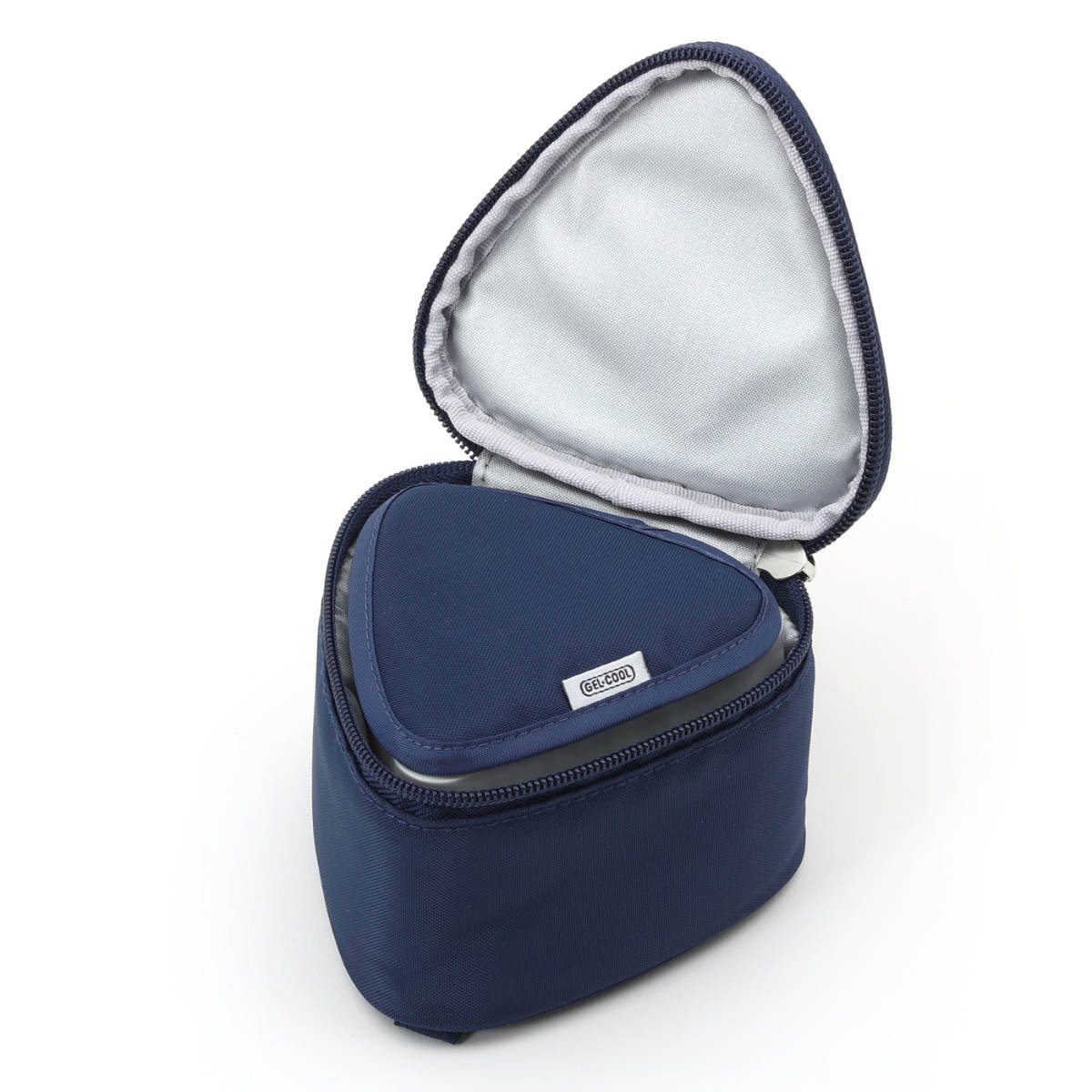 GEL-COOL FIT triangleケース 保冷ケース ( 保冷 お弁当袋 弁当袋 鞄 バッグ ケース 携帯 ファスナー付き カバン お弁当用 お弁当入れ ドリップパッド付き 保冷剤 保冷ランチバッグ ) 【グレー】 グレー