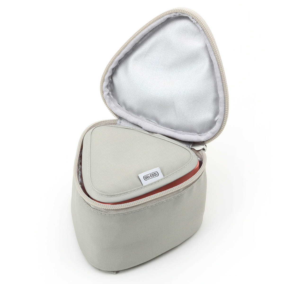 GEL-COOL FIT triangleケース 保冷ケース ( 保冷 お弁当袋 弁当袋 鞄 バッグ ケース 携帯 ファスナー付き カバン お弁当用 お弁当入れ ドリップパッド付き 保冷剤 保冷ランチバッグ ) 【グレー】 グレー