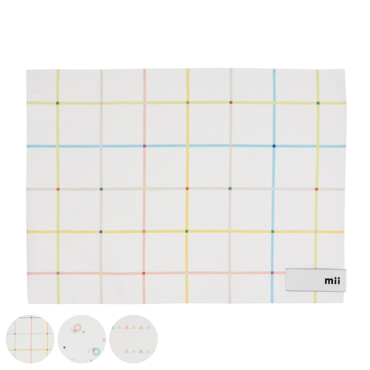 mii ランチョンクロス Grid 綿100% ( ナフキン ランチョンマット 弁当包み 給食ナフキン 日本製 お弁当箱 弁当 弁当箱 包み 入れ 子供用 幼稚園 保育園 給食 キッズ 長方形 子供 ) 【ドーナツ】
