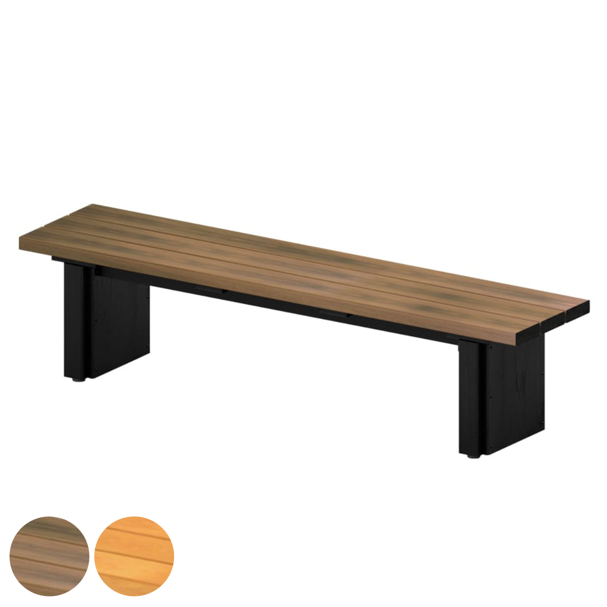 ベンチ リサイクルベンチ RB4R-LC （ 法人限定 屋外ベンチ 屋内外 再生 樹脂製 プラスチック 長椅子 イス 背もたれ無し 屋内 屋外 180cm幅 座面高41.2cm 公園 ガーデンベンチ パークベンチ おしゃれ ） 【ライトオーク】