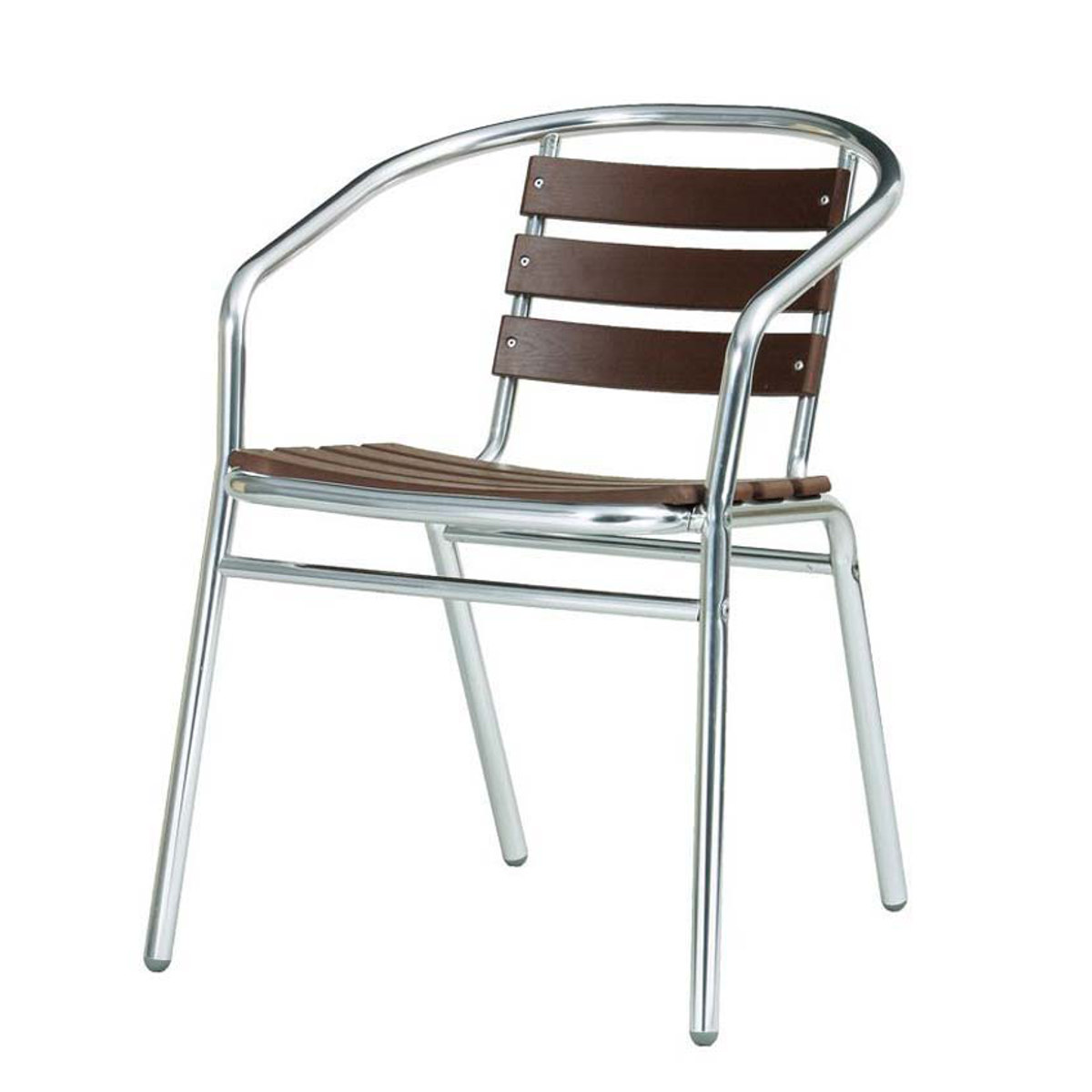 ガーデンチェア アルミ＋ジュシチェア P53AC （ 法人限定 屋外 イス アルミ製 木目調 樹脂 日本製 背付 肘付 テラス 屋外ベンチ 椅子 いす 背もたれ付き 背付き ナチュラル シンプル おしゃれ ）