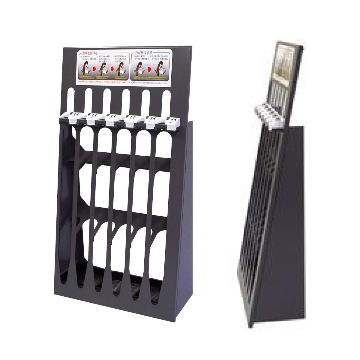 傘立て 6本 鍵付き ダイヤル錠 スリム ( 法人限定 傘たて 傘立 カサ立て アンブレラスタンド キャスター付き ダイヤル ロック 業務用 カサ 傘 かさ マスターキー付 アンブレラ スタンド 日本製 )