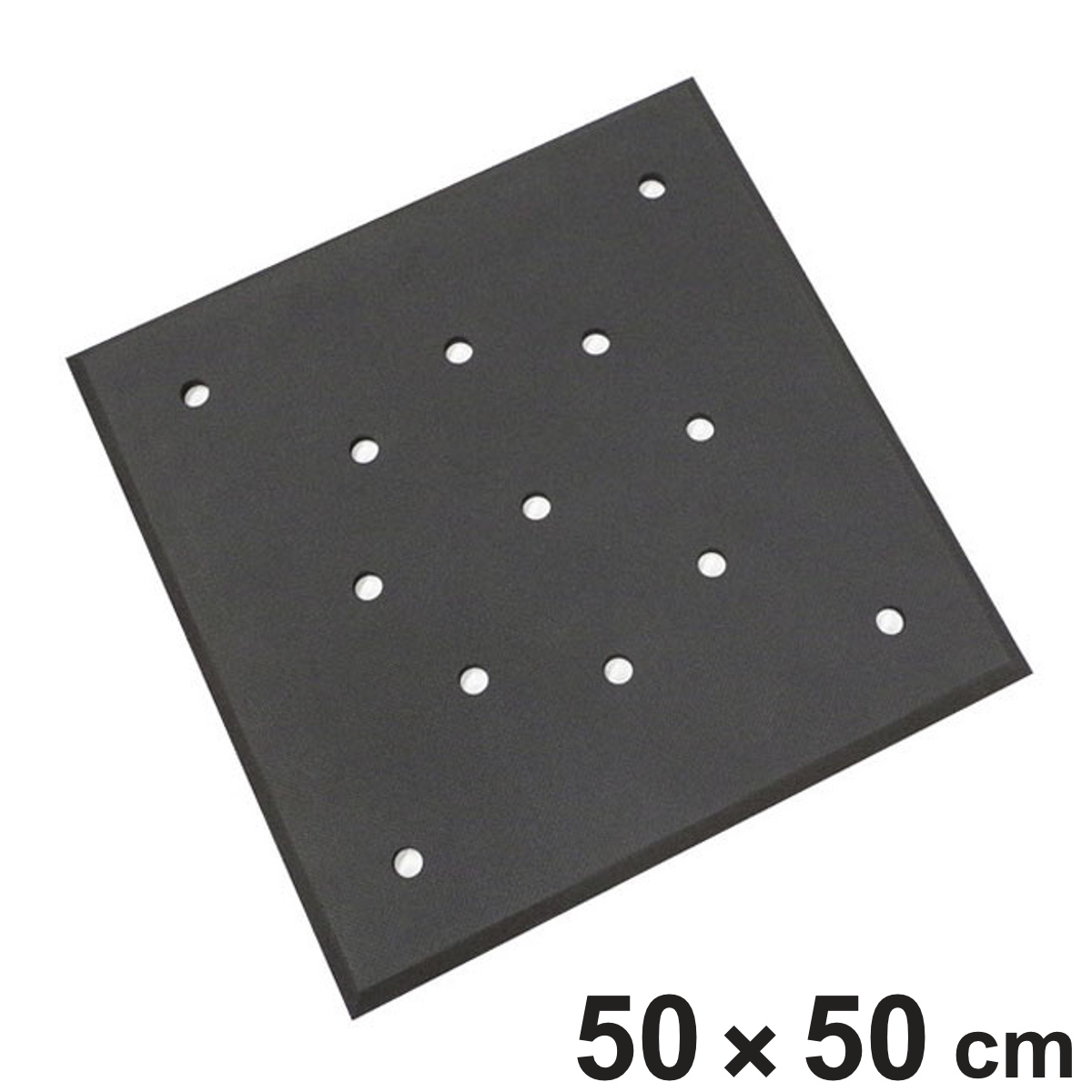 業務用マット ワーククッション 50×50cm 穴有 （ 法人限定 業務用 滑り止めマット 厚手 クッション 耐薬 疲労軽減 断熱 冷え対策 水はけ 疲労軽減マット クッションマット 床 立ち作業 衝撃緩衝 工場 ）