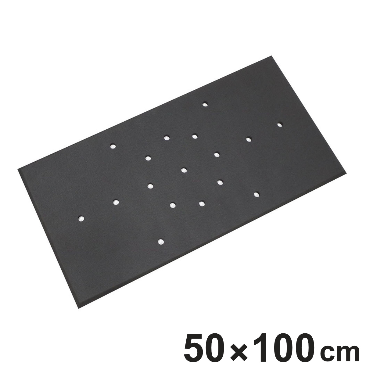 業務用マット ワーククッション 50×100cm 穴有 （ 法人限定 業務用 滑り止めマット 厚手 クッション 耐薬 疲労軽減 断熱 冷え対策 水はけ 疲労軽減マット クッションマット 床 立ち作業 衝撃緩衝 工場 ）