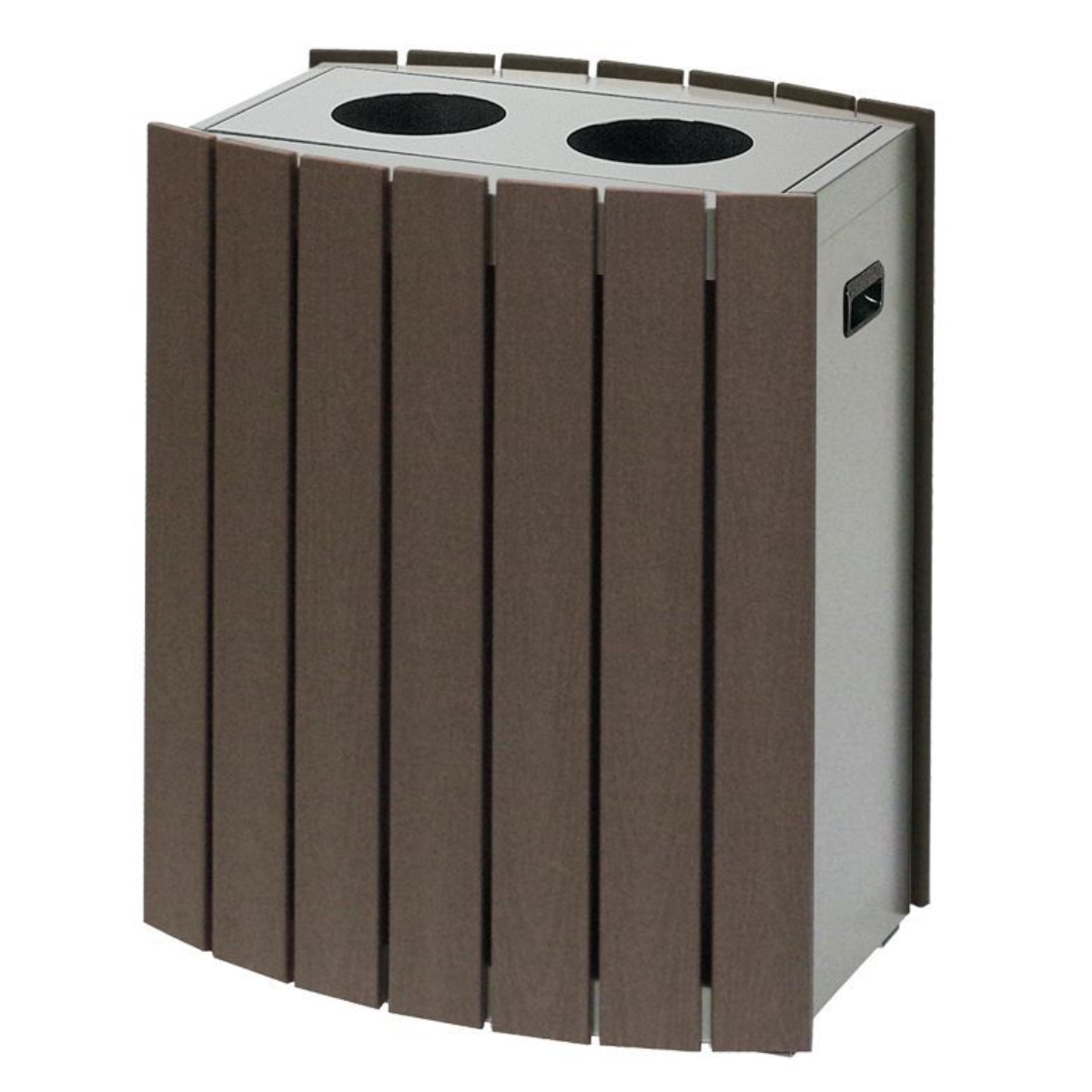 屋外用ゴミ箱 43L 丸穴 クリンボックス 業務用 （ 法人限定 業務用ダストボックス ごみ箱 木目調 おしゃれ スリム 缶 ビン 43リットル 屑入 くず入れ ゴミ箱 ペール 省スペース コンパクト ）