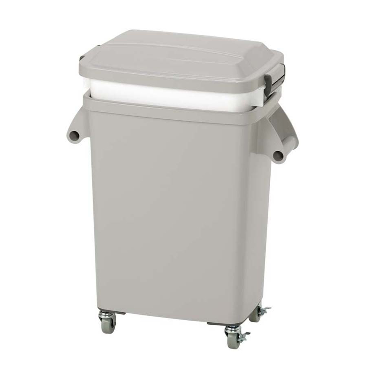 ゴミ箱 45L 水切りペール キャスター付 業務用 ( 法人限定 ごみ箱 ダストボックス 厨房 飲食 大容量 水切り付き カゴ インナーボックス 45リットル ふた付き 生ゴミ 飲食店 屑入れ 屋内用 屋内 キャスター付き )