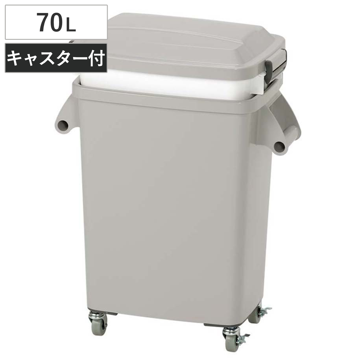 ゴミ箱 70L 水切りペール キャスター付 業務用 ( 法人限定 ごみ箱 ダストボックス 厨房 飲食 大容量 水切り付き カゴ インナーボックス 70リットル ふた付き 生ゴミ 飲食店 屑入れ 屋内用 屋内 キャスター付き )