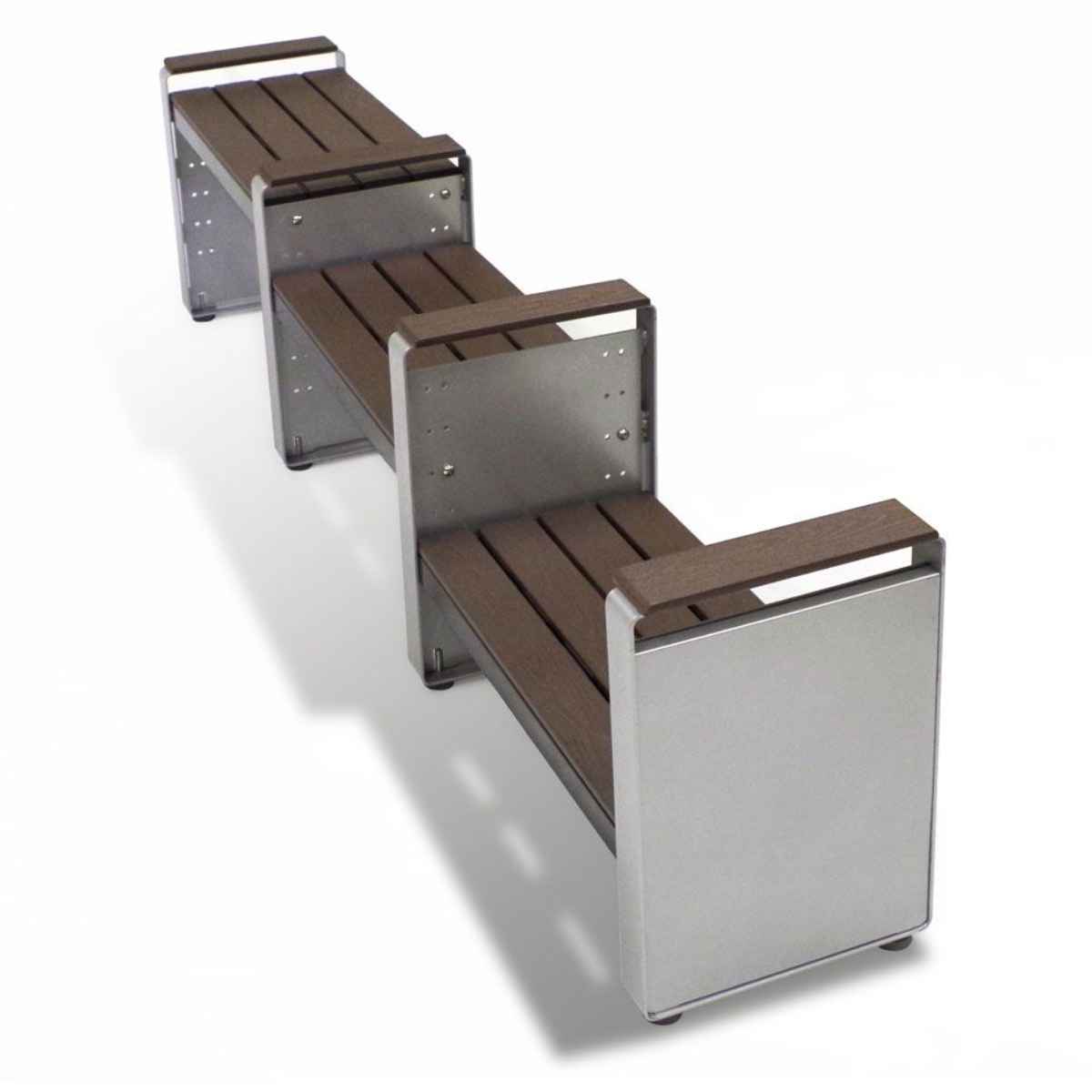 ベンチ 幅188cm ステップベンチ 屋外 業務用 ( 法人限定 屋外ベンチ 座面高 6段階調節 連結 屋内外 再生 樹脂製 長椅子 イス 背もたれ無し 組立 屋内 座面高41.7cm~15.2cm おしゃれ プラスチック )