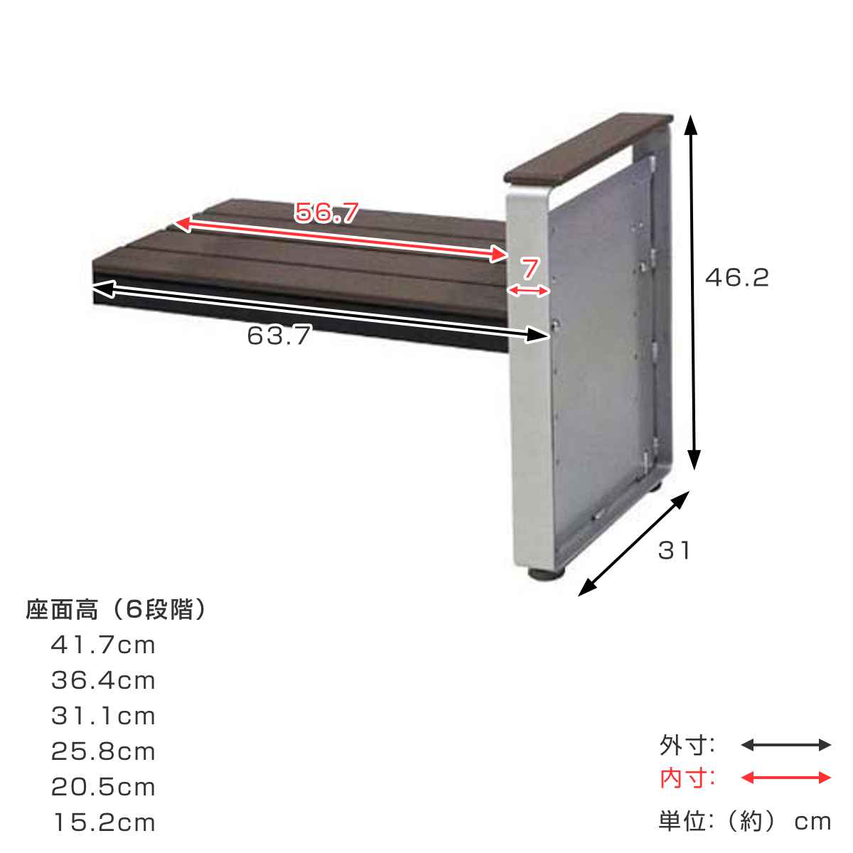 増設セット ステップベンチ ( 法人限定 ステップベンチ用 座面高 6段階調節 連結 延長 屋内外 再生 樹脂製 長椅子 イス 背もたれ無し 部品 ユニット パーツ 組立 オプション 専用パーツ 対応パーツ 座面高41.7cm~15.2cm )