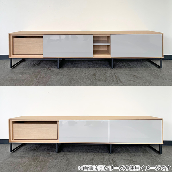 テレビ台 ローボード シンプルデザイン 台輪タイプ kurera 幅180cm ( 開梱設置 テレビボード テレビラック 木製 家具 TV台 TVボード リビング収納 TVラック 収納 ラック リビングボード 木目 ツートーン 180cm 幅180 ) 【オーク/グレー】 オーク/グレー