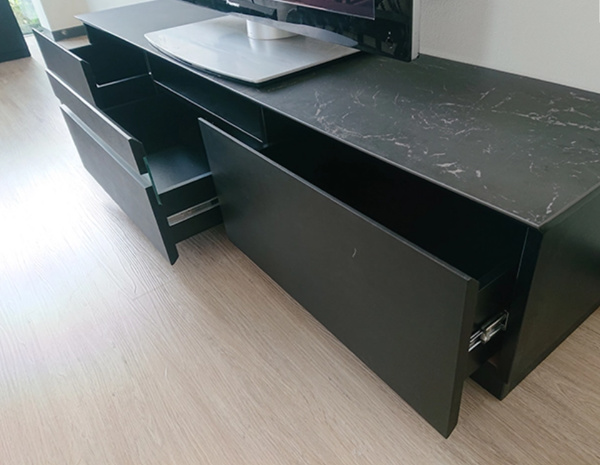 テレビ台 ローボード 台輪タイプ セラミック天板 NERO 幅180cm ( 開梱設置 テレビボード TV台 TVボード テレビラック AVボード テレビ 収納 完成品 リビング収納 モダン 高級感 大理石柄 ホワイト 黒 白 おしゃれ )