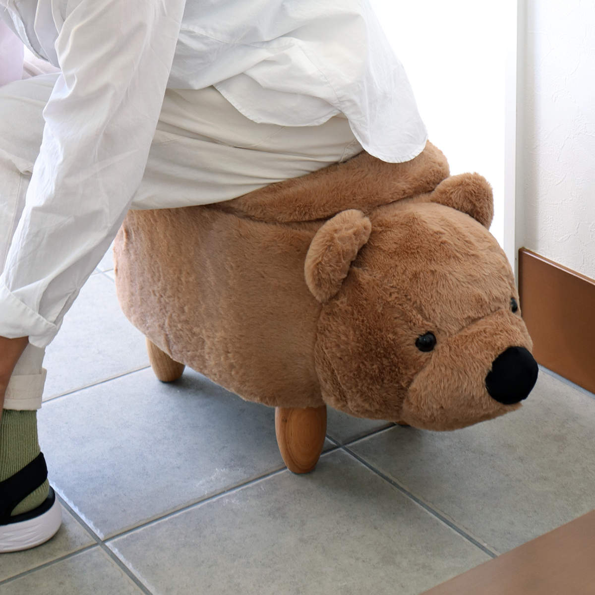 アニマルスツール 収納付き Annie 座面高36cm クマ （ スツール 椅子