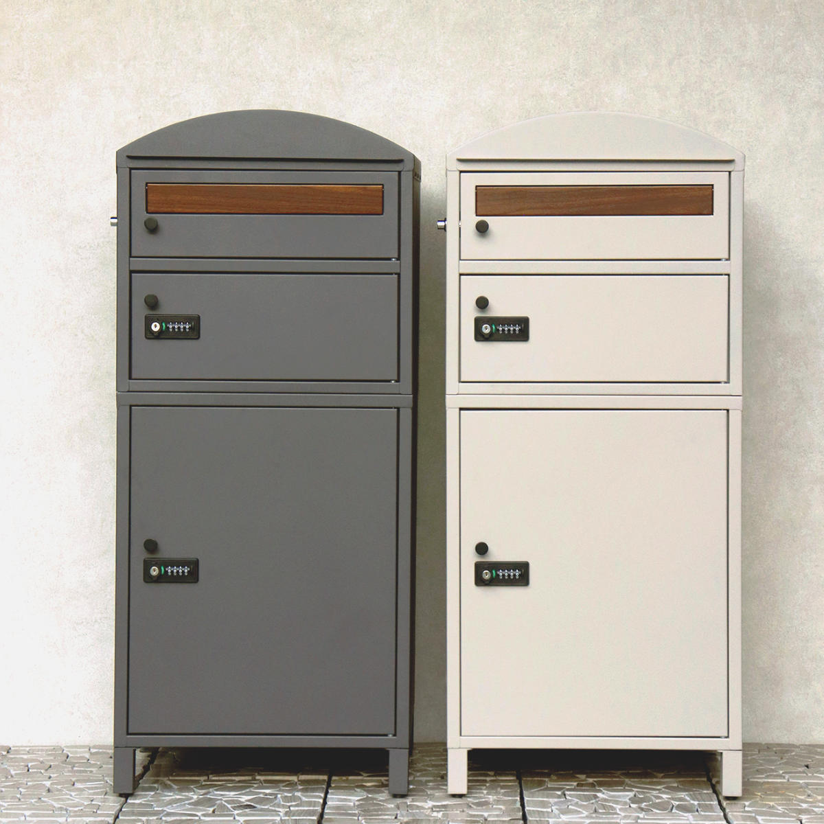 宅配ボックス 宅配ボックス付ポスト Primo プリモ 宅配2段タイプ ( 宅配 ボックス ポスト一体型 ポスト 宅配ポスト 大容量 宅配ボックス付きポスト デザインポスト 玄関 置き配用ボックス メールボックス ) 【ダークグレー】 ダークグレー