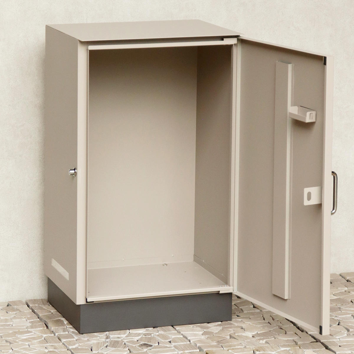 宅配ボックス Alora アローラ ( 宅配 ボックス 置き配用ボックス 玄関 屋外 宅配BOX 鍵付き 1段 大容量 台座付き 戸建 荷物受け 宅配便 配達 戸建て 後付け 簡単設置 ) 【ライトベージュ】 ライトベージュ