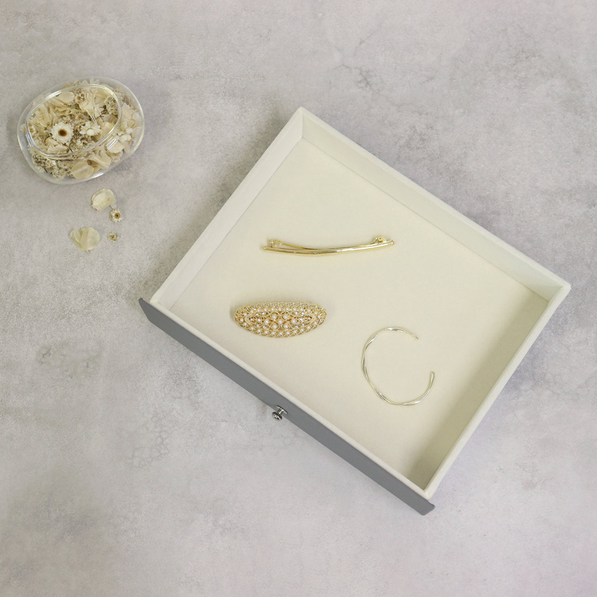 アクセサリーケース ジュエリーボックス Gage 3段 ( 収納 ジュエリー レザー調 アクセサリーボックス ボックス 仕切り ピアス 指輪 リング イヤリング 腕時計 ネックレス おしゃれ ベルベット ) 【ゼニスブルー】 ゼニスブルー