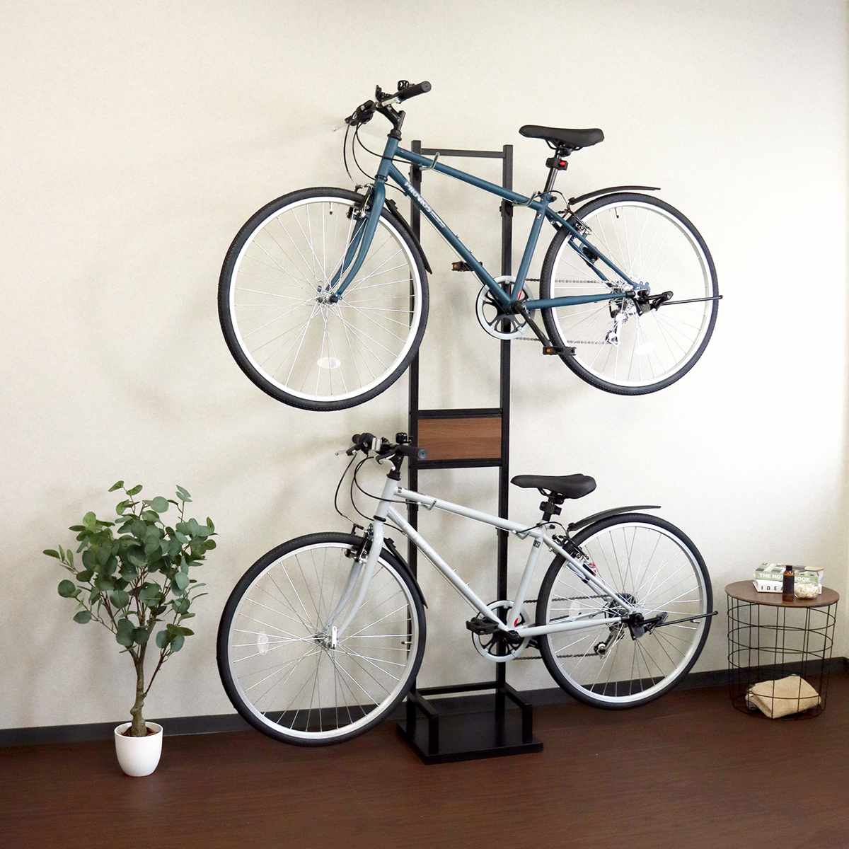 自転車スタンド 2台用 室内用 6段階高さ調整 （ サイクル