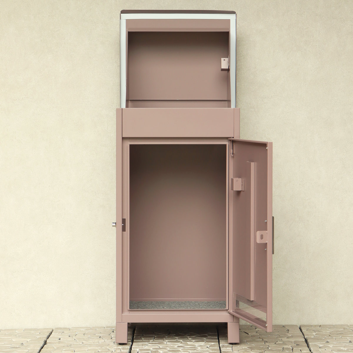 宅配ボックス Baldo バルド ( 宅配 ボックス 置き配用ボックス 玄関 屋外 宅配BOX 1段 大型 大容量 据え置き 宅配便 配達 戸建て 後付け 簡単設置 プッシュキー 鍵付き 複数回配達 天面扉 ) 【グラスグリーン】 グラスグリーン