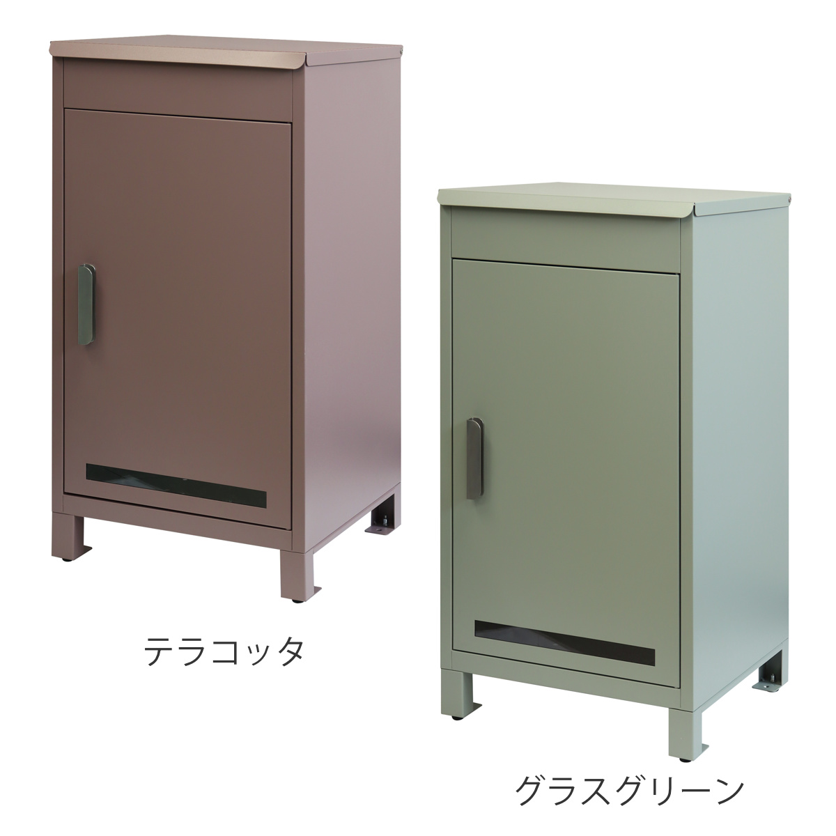 宅配ボックス Baldo バルド ( 宅配 ボックス 置き配用ボックス 玄関 屋外 宅配BOX 1段 大型 大容量 据え置き 宅配便 配達 戸建て 後付け 簡単設置 プッシュキー 鍵付き 複数回配達 天面扉 ) 【グラスグリーン】 グラスグリーン