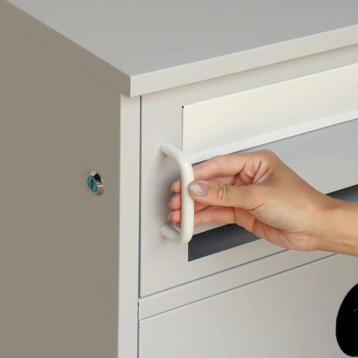 宅配ボックス 郵便ポスト 宅配ボックス付ポスト Loretta ロレッタ ( ポスト 宅配 ボックス 宅配ポスト 一戸建て用 スタンドポスト ポスト一体型 据え置き 置き配用ボックス 郵便 郵便受け 宅配BOX 2段式 プッシュキー 鍵付き ) 【アザーブルー】 アザーブルー