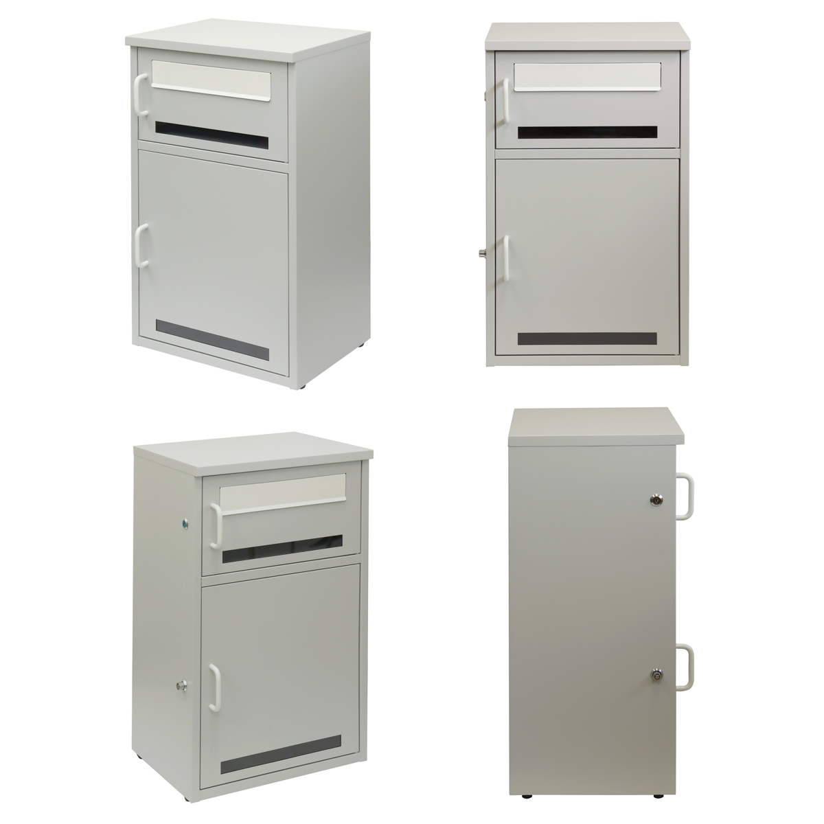 宅配ボックス 郵便ポスト 宅配ボックス付ポスト Loretta ロレッタ ( ポスト 宅配 ボックス 宅配ポスト 一戸建て用 スタンドポスト ポスト一体型 据え置き 置き配用ボックス 郵便 郵便受け 宅配BOX 2段式 プッシュキー 鍵付き ) 【アザーブルー】 アザーブルー