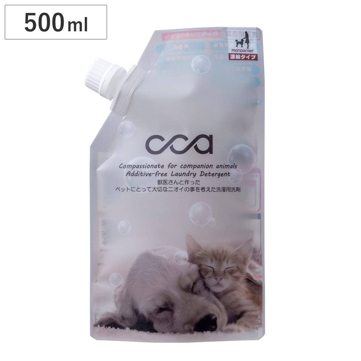 ペット用洗剤 CCA ペット用洗濯洗剤 500mlスパウトパウチ ( 無香料 日本製 500ml すすぎ1回 ペット洗濯洗剤 ペットにやさしい ペット用品用洗剤 ペット用タオル 洗濯 ペットベッド ペット衣類 ペットシーツ )