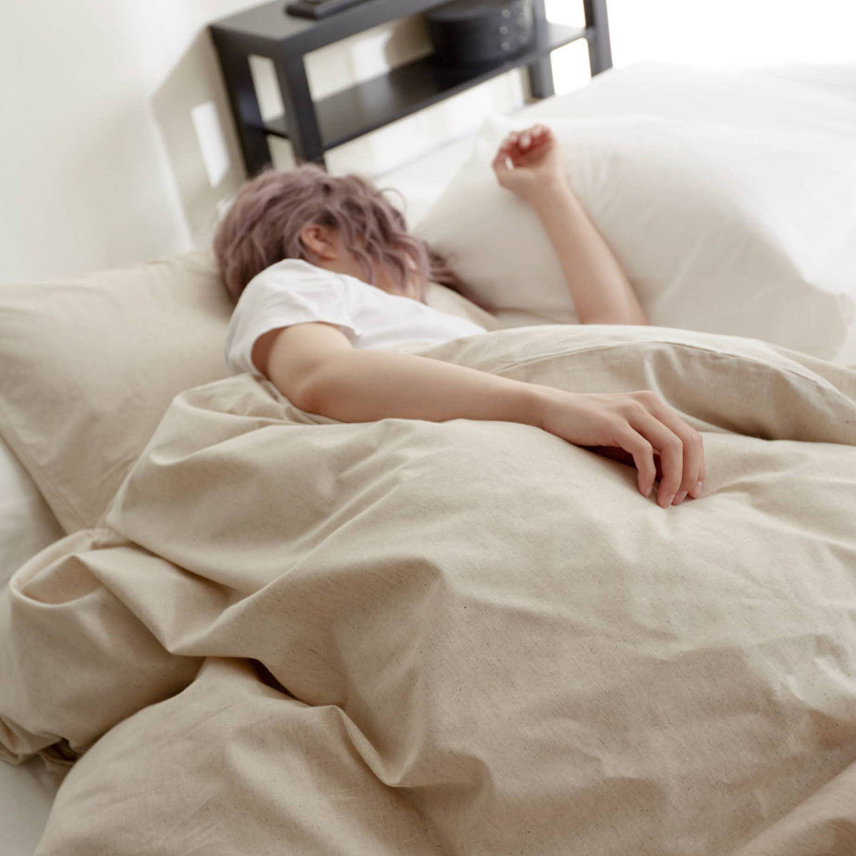 掛け布団カバー Fab the Home リネンミックス one-wash シングル 綿麻混 ( ファブザホーム 布団カバー かけ布団カバー 掛けふとんカバー 洗濯OK リネン 麻 コットン 綿 寝具 ホワイト ナチュラル 無地 ) 【ホワイト】 ホワイト