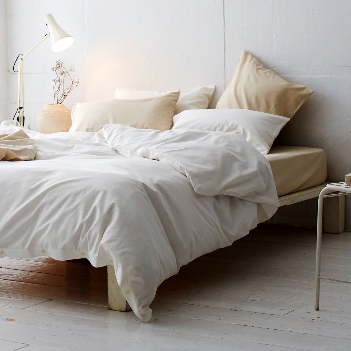 掛け布団カバー Fab the Home リネンミックス one-wash ダブル 綿麻混 ( ファブザホーム 布団カバー かけ布団カバー 掛けふとんカバー 洗濯OK リネン 麻 コットン 綿 寝具 ホワイト ナチュラル 無地 ) 【ナチュラル】 ナチュラル