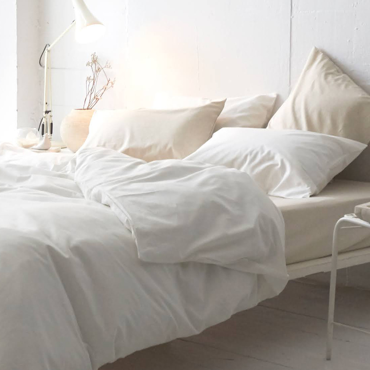 掛け布団カバー Fab the Home リネンミックス one-wash ダブル 綿麻混 ( ファブザホーム 布団カバー かけ布団カバー 掛けふとんカバー 洗濯OK リネン 麻 コットン 綿 寝具 ホワイト ナチュラル 無地 ) 【ナチュラル】 ナチュラル