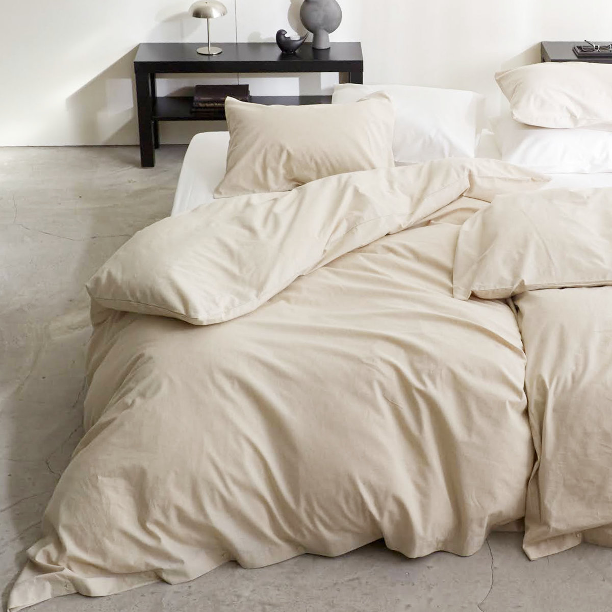 掛け布団カバー Fab the Home リネンミックス one-wash ダブル 綿麻混 ( ファブザホーム 布団カバー かけ布団カバー 掛けふとんカバー 洗濯OK リネン 麻 コットン 綿 寝具 ホワイト ナチュラル 無地 ) 【ナチュラル】 ナチュラル