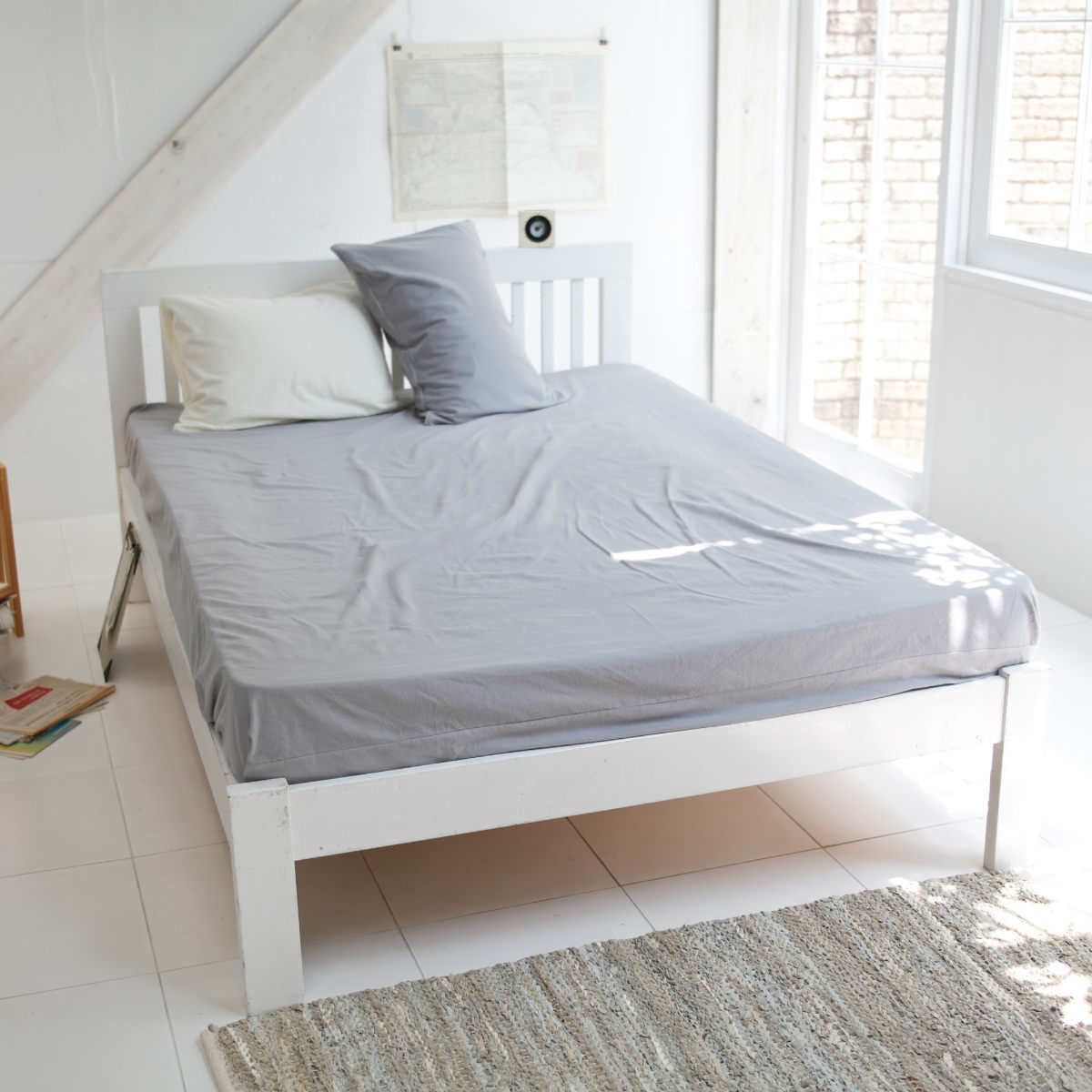 ボックスシーツ Fab the Home ダブル コットンフランネル 綿100% ( ファブザホーム マットレスカバー ベッドカバー ベッドシーツ 寝具 起毛素材 綿 継ぎ目なし ゴム入り ズレ防止 マチ30cm 天然繊維 ) 【ミルク】 ミルク